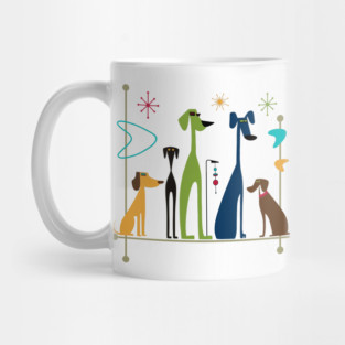 Retro Mid-Century Modern Dogs 50s 60s Style Mug