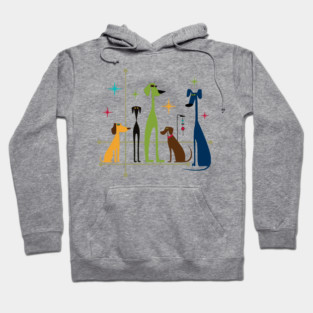 Retro Mid-Century Modern Dogs 50s 60s Style Hoodie
