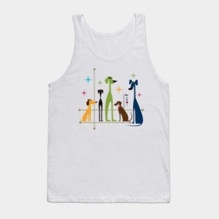Retro Mid-Century Modern Dogs 50s 60s Style Tank Top