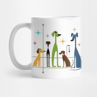 Retro Mid-Century Modern Dogs 50s 60s Style Mug