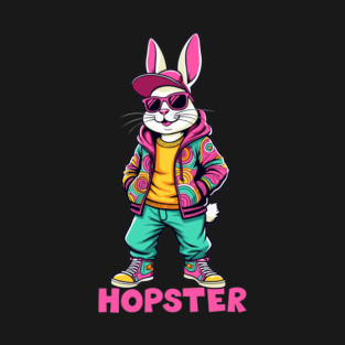 Cool Hopster Rabbit Bunny Easter Pun T-Shirt