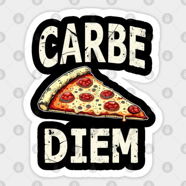 Carbe Diem Pizza Lover Pun Funny Food Sticker by Anticorporati