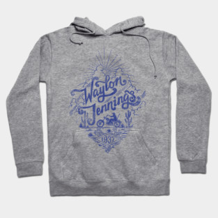 Waylon Jennings Blue Logo Hoodie
