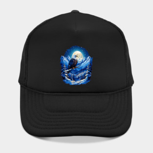 Bald Eagle Snowy Full Moon Hat