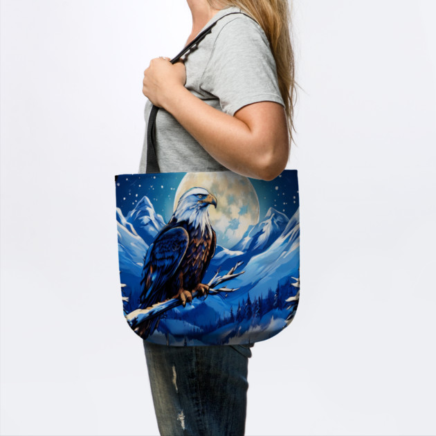 Bald Eagle Snowy Full Moon by BirdsnStuff