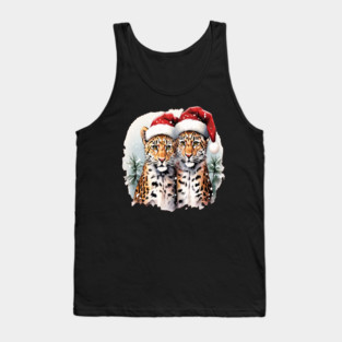 Cute Leopards in Satna Hats Tank Top