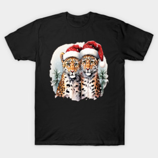 Cute Leopards in Satna Hats T-Shirt
