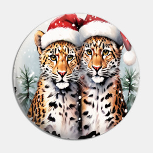 Cute Leopards in Satna Hats Pin