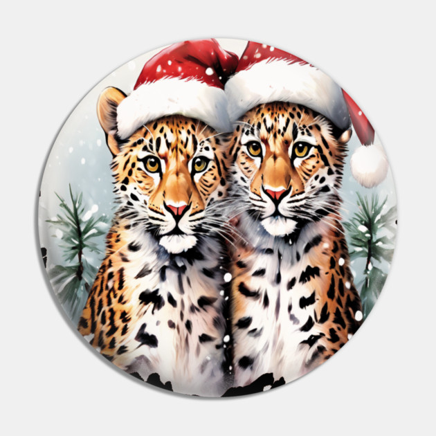 Cute Leopards in Satna Hats Pin by BirdsnStuff