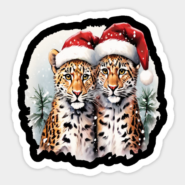 Cute Leopards in Satna Hats Magnet by BirdsnStuff