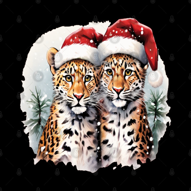 Cute Leopards in Satna Hats by BirdsnStuff