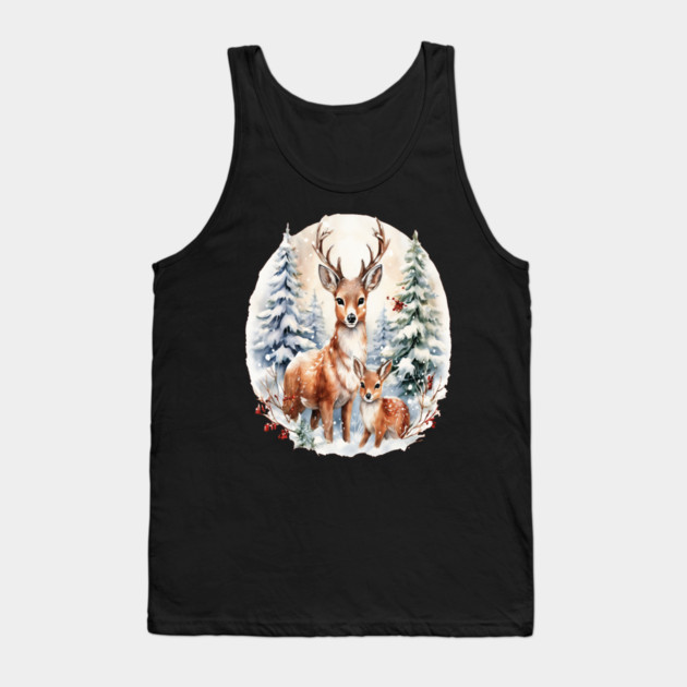 Christmas Deer and Fawn Tank Top by BirdsnStuff