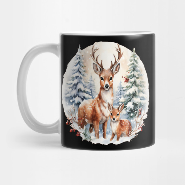 Christmas Deer and Fawn by BirdsnStuff