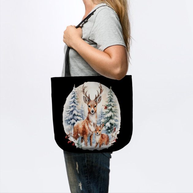 Christmas Deer and Fawn by BirdsnStuff