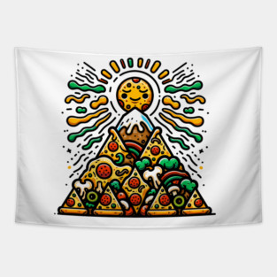 Funny Pizza Moutain for Pizza Lovers Tapestry