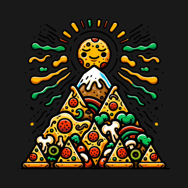 Funny Pizza Moutain for Pizza Lovers by logiamerch