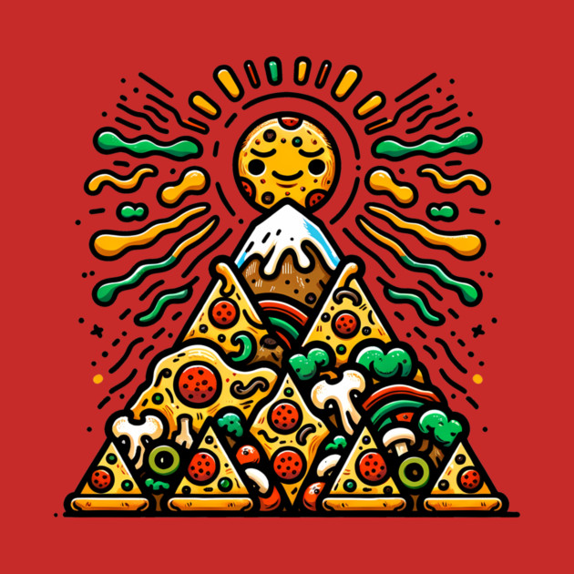 Funny Pizza Moutain for Pizza Lovers by logiamerch