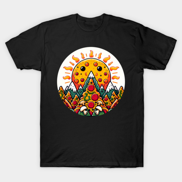Funny Pizza Moutain for Pizza Lovers T-Shirt by logiamerch