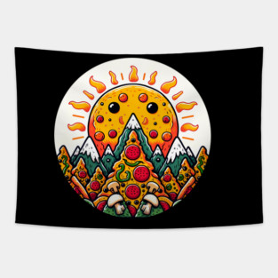 Funny Pizza Moutain for Pizza Lovers Tapestry