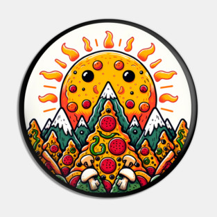 Funny Pizza Moutain for Pizza Lovers Pin