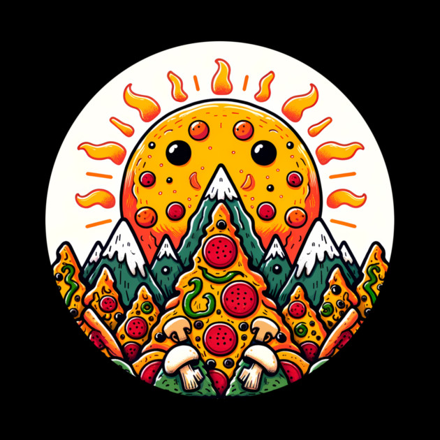 Funny Pizza Moutain for Pizza Lovers by logiamerch