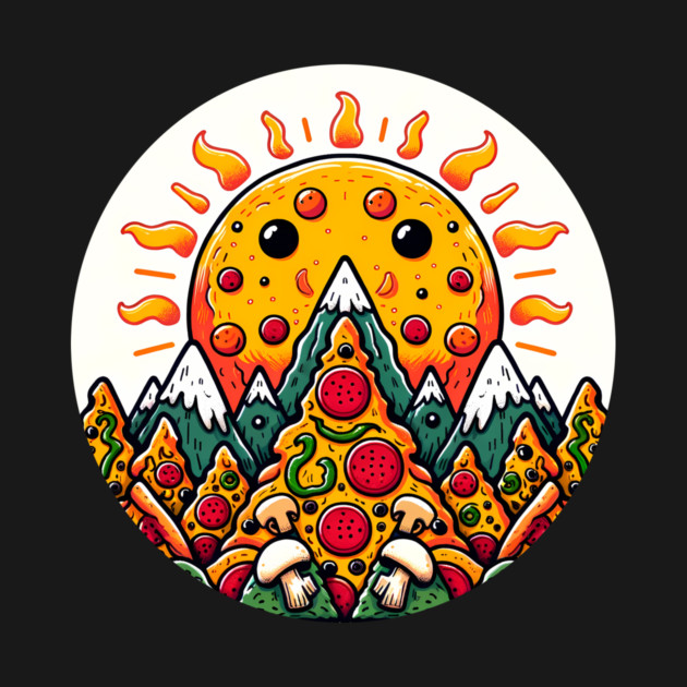 Funny Pizza Moutain for Pizza Lovers by logiamerch