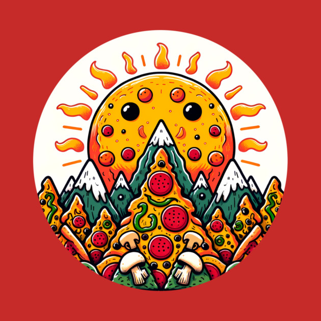 Funny Pizza Moutain for Pizza Lovers by logiamerch
