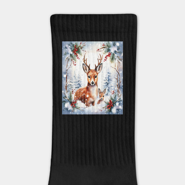 Christmas Deer and Fawn by BirdsnStuff