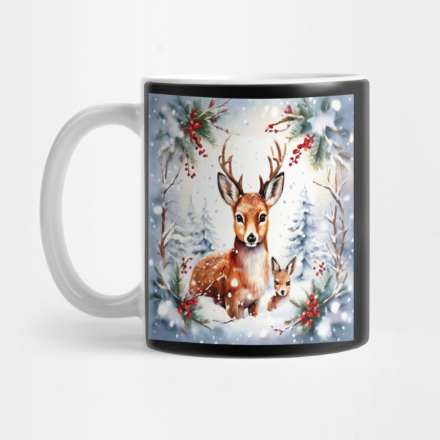 Christmas Deer and Fawn by BirdsnStuff