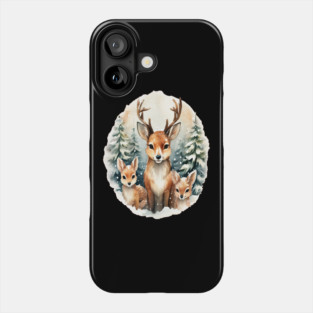 Christmas Deer and Fawn Phone Case