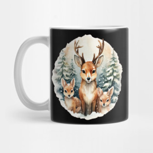 Christmas Deer and Fawn Mug