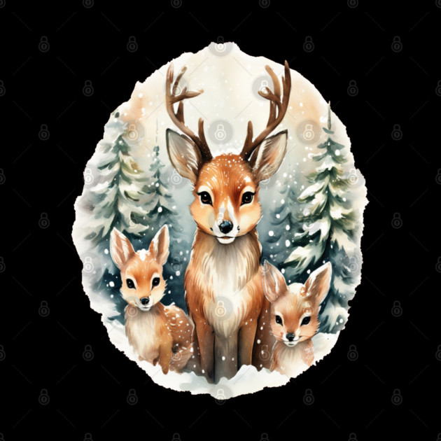 Christmas Deer and Fawn by BirdsnStuff