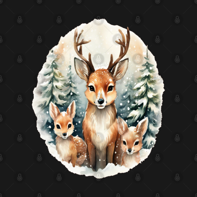 Christmas Deer and Fawn by BirdsnStuff