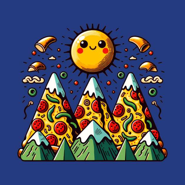 Funny Pizza Moutain for Pizza Lovers by logiamerch