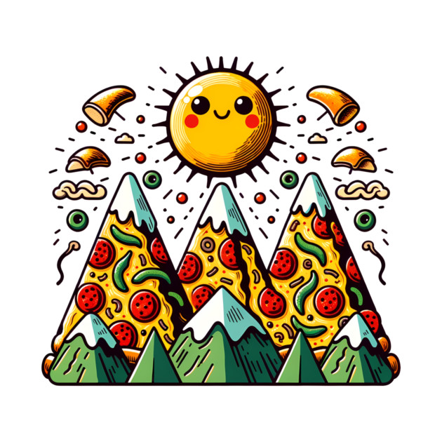 Funny Pizza Moutain for Pizza Lovers by logiamerch