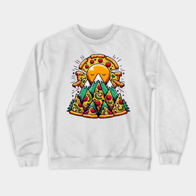 Funny Pizza Moutain for Pizza Lovers Crewneck Sweatshirt by logiamerch
