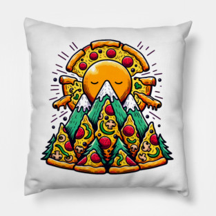 Funny Pizza Moutain for Pizza Lovers Pillow
