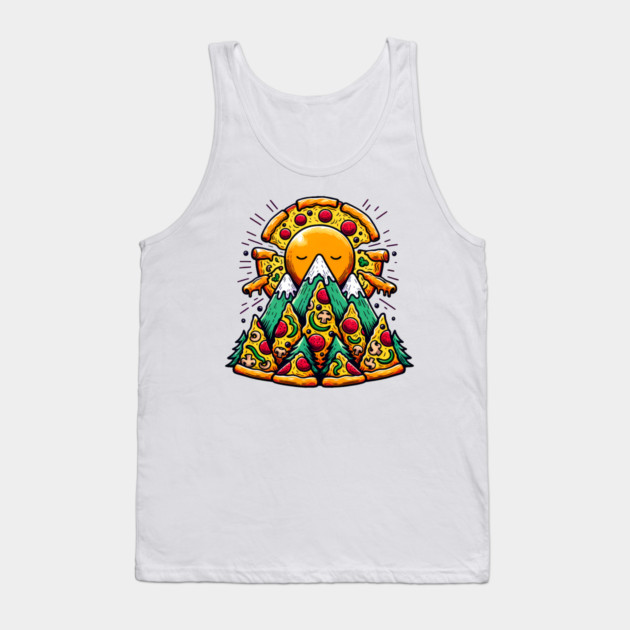 Funny Pizza Moutain for Pizza Lovers Tank Top by logiamerch