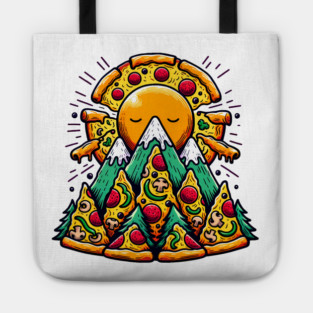 Funny Pizza Moutain for Pizza Lovers Tote
