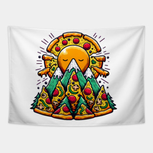 Funny Pizza Moutain for Pizza Lovers Tapestry