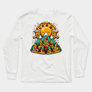Funny Pizza Moutain for Pizza Lovers Long Sleeve T-Shirt