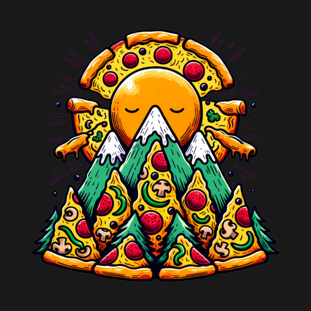 Funny Pizza Moutain for Pizza Lovers by logiamerch