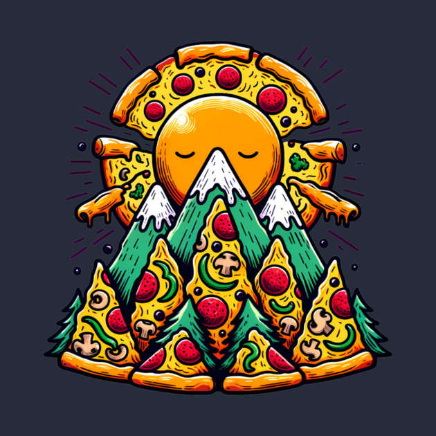Funny Pizza Moutain for Pizza Lovers by logiamerch