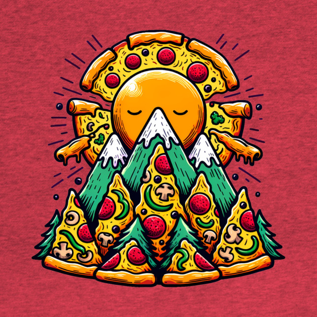 Funny Pizza Moutain for Pizza Lovers by logiamerch
