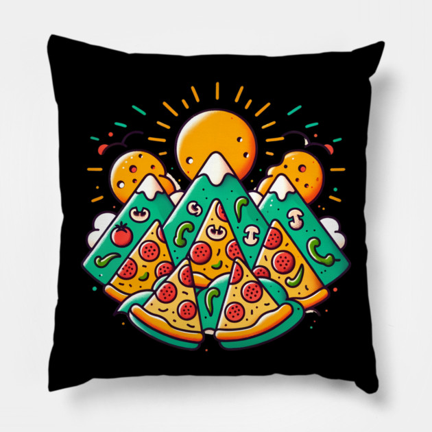Funny Pizza Moutain for Pizza Lovers Pillow by logiamerch