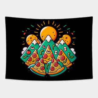 Funny Pizza Moutain for Pizza Lovers Tapestry