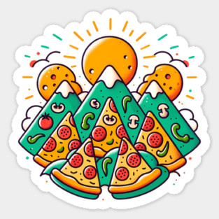 Funny Pizza Moutain for Pizza Lovers Sticker