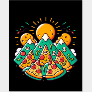Funny Pizza Moutain for Pizza Lovers Posters and Art