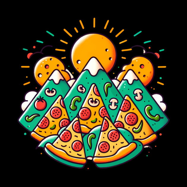 Funny Pizza Moutain for Pizza Lovers by logiamerch