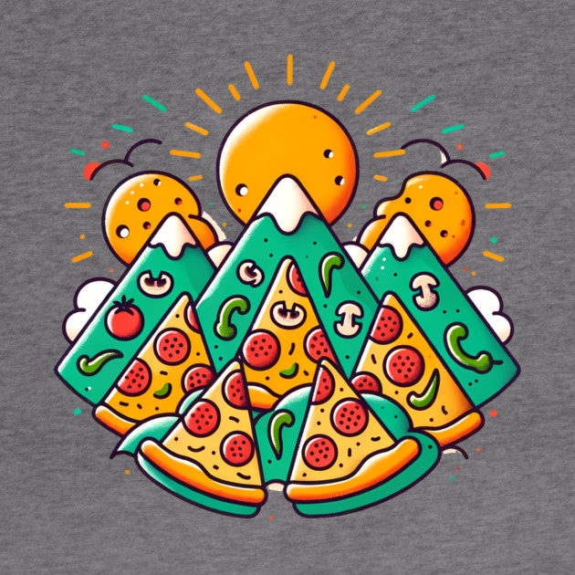 Funny Pizza Moutain for Pizza Lovers by logiamerch